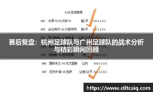 赛后复盘：杭州足球队与广州足球队的战术分析与精彩瞬间回顾
